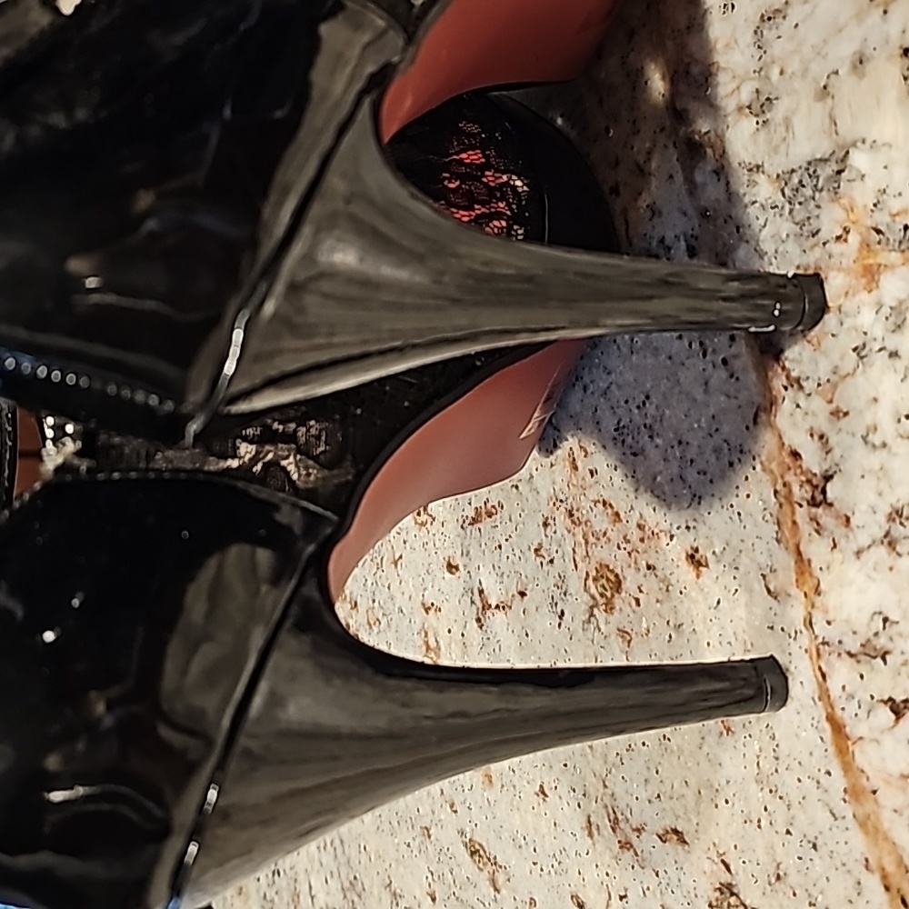 Nadara Black Lace Heels - Picture 6 of 9
